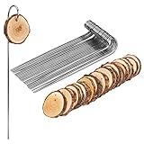 Ideen mit Herz 25 Metall-Pflanzenstecker (20 cm hoch, Ø 2 mm) | 25 Holzscheiben (Ø 4 cm bis 5 cm, 6mm stark) | Individuelles Beschriften von Pflanzen, Kräutern & Blumen | 50-teilig