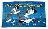 Fahne Geiles Wetter Hier Möwe NEU 90 x 150 cm Flaggen