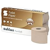 Satino PureSoft Toilettenpapier 2-lagig – extrem weich & äußerst umweltfreundlich dank 100% Recyclingpapier – Made in Germany – 100% recycelbar – Umfang: 8 Rollen – 250 Blatt je Klorolle