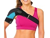Schulterbandage Für Damen & Herren Hochwertige Neopren Schulterstütze Mit Verstellbarem Design Ideal Für Arthrose & Schulterverrenkung Mit 4 Stück Schultermuskelpflaster (Blau)
