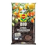 COMPO BIO Zitruspflanzenerde, Erde auch für mediterrane Pflanzen geeignet, Torffrei, 10 Liter