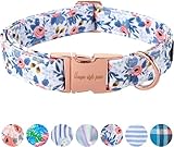 Unique style paws Blaue Rose Hundehalsband Geschirre Halsbänder & Leinen für Halsband Hund Breit Fliege Kette Hund Dog Collar Zughalsband Geschenke für Kleine Mittlerer Große Hunde XS