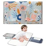 LEBKFT Tragbare Baby-Wickelunterlage, faltbare Reise-Wickelunterlage mit Aufbewahrungstasche, Wischtasche, wasserdicht, kompakt für Wickeltasche, Kinderwagen, Outdoor, Reisen, Wickelunterlagen für