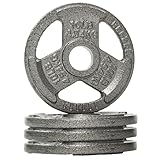 Fitvids Olympic Hantelscheibe aus Gusseisen 5.1 cm für Krafttraining & Gewichtheben, mehrere Gewichte erhältlich, 4,5 kg (4er Set)