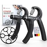 FUNFLEX Handtrainer Fingertrainer, Griffkraft Trainer 2er Set, 5-60kg Einstellbarer Widerstand Unterarmtrainer - Grip Ring, Fingerkraft Grifftrainer - Fitness Krafttraining für Hand, Finger, Unterarm