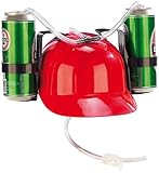 infactory Trinkhelm: Bierhelm mit 2 Dosenhaltern und Trinkschlauch (Trinkerhelm, Getränke Helm, Getränkehalter)