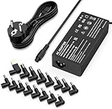 90W Universeller Laptop Netzteil Ladekabel Ladegerät Ersatz für HP Lenov-o ASUS Acer Dell Toshiba Sony Samsung Medion Fujitsu Gateway Notebook Charger 15V 16V 18.5V 19V 19.5V 20V mit 16 DC Steckern