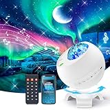 Sternenhimmel Projektor Kinder,180-Lichtmodi Aurora Lampe Polarlicht Lampe Sternenhimmel Projektor Erwachsene,15 White Noise Aurora Projektor Galaxy Projector,Bluetooth Sternenprojektor Lichtprojektor