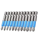 Saipor 12-teiliges Magnetischer Kreuzschlitz Pozidriv Schrauber Bit Set PH/PZ Bits 1/4 zoll Sechskant-Schaft Schraubendreher Bohrer Bit Zubehör Bohrschrauber und Schraubendreher Länge 50mm