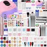 Nagelfräser für Gelnägel mit UV Lampe für Gelnägel set,nagelfräser,Nagelzubehör, Acrylic Powder,Nagelfeilen,Nagelstudio Set für UV Nageldesign Gelnägel Nagelset Nail Art Geschenke Frauen