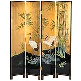 Raumteiler Kraniche, 1,8 m, goldfarben lackiert