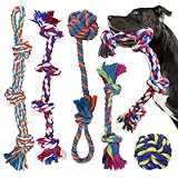 GaiusiKaisa 5PCS Alle XL Hundespielzeug Seil für Große und Mittlere Hund - Robust Seil Hundespielzeug für Aggressive Kauer - Nahezu Unzerstörbar - Hundespielzeug Ball - Tauziehen Seil Ball zum Kauen