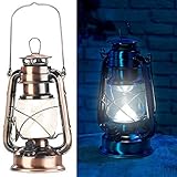 Lunartec Akku Lampe: Ultra helle LED-Sturmlampe mit Akku, 200 Lm, 3W, warmweiß, Bronze (Laterne Akku)