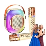 Tragbare Karaoke -Maschine für Kinder - Kleine Karaoke -Maschine für Kinder, Mikrofone inklusive Karaoke -Maschine | Lustige Gesangsmaschine Mädchen Immersive Hören Spaß für das Studienraum, Sc