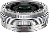 OM SYSTEM M Zuiko Digital 14-42mm F3.5-5.6 EZ Objektiv, Standardzoom, geeignet für alle MFT-Kameras (Olympus OM-D und Pen Modelle, Panasonic G-Serie), Silber