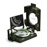 Proster Militär Marschkompass Professioneller Taschenkompass Peilkompass Kompass Compass mit Klinometer Tragschlaufe Tasche für Jagd Wandern und Aktivitäten im Freien (Grün)