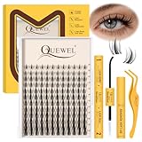 QUEWEL Wimpern Extensions MIX 10-16mm, Wimpern Cluster weiche und leichte, Lash Extensions spürt kaum die Präsenz, geeignet für absolute Anfänger DIY-Wimpernverlängerung zu Hause(Barbie-Set)
