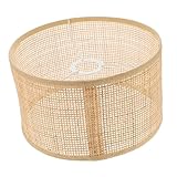 DECOMELODY Rattan Lampenschirm Geflochtene Deckenleuchte Schirm Natürliche Diffuse Beleuchtung Wohnzimmer Dekoration Robust Einfach zu Montieren