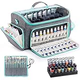 SFYBYHEART Acrylfarben-Organizer-Tasche mit waschbarem, aufrollbarem Pinselhalter, großer Kunstbedarfskoffer, Bastel-Organizer mit Schaumstoffeinsätzen für Apfelfass, Shuttle Art, Caliart Art Supplies