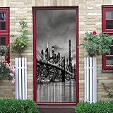 Tizhweqo Türtapete Selbstklebend 90x200 Golden Gate Bridge Türfolie Türposter USA Fototapete Türklebefolie Wandbild Türaufkleber Wandtapete 3D Effekt für Wohnzimmer Schlafzimmer Küche a1374
