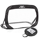 Pop-Up Fußball-Tor Torwand 120x80x80cm; Selbstaufbauendes Automatik klappbar mit Tragetasche (1 x Schwarz)