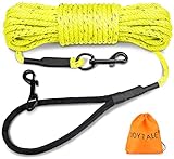 Joytale Reflektierend Schleppleine für Hunde, 5m Hundeleine mit Gepolsterten Griff und 2 Karabinerhaken, Nylon Lange Seil Trainingsleine für Welpen, Kleine Hunde, Neon Gelb