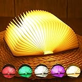 LED Buch Licht Faltbare Buchlampe LED Dekorative 6 Farbmodi Stimmungsbeleuchtung USB aufladbare in Buch Form Nachtlicht Nachttischlampe für Kinder, Freundin, Geschenk, Eltern Home Decor