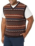 Amazon Essentials Herren Sweatshirt-Weste Aus Lammwolle (Früher Goodthreads), Tiefbraun Norweger, XXL