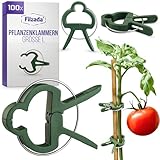 Filzada® 100x Pflanzenclips Groß L - Tomaten Rankhilfe - stabile Pflanzenklammern Tomaten - Pflanzen Clips für Tomaten, Rosen UVM - Tomaten Clips für Garten - Pflanzenklammern Groß