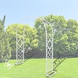Gartenbogen Rankgitter für Kletterpflanzen Rostfreier Metallballonständer mit Basis Laube für Outdoor-Dekoration