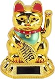 Asixxsix Glückskatze, Solarbetriebene Glückskatze, 7,9 cm, Reichtum, Maneki Neko, Feng Shui, Winkekatze, Dekoration für Häuser, Restaurants, Hotels, für Kollegen, Freunde,