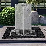 vidaXL Gartenbrunnen mit Pumpe Säulenbrunnen Springbrunnen Garten Deko Brunnen Zierbrunnen Wasserspiel Edelstahl 76cm Dreieckig IPX8
