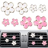 URAQT Auto Diffuser, 8 Stück Gänseblümchen Blume Auto Lufterfrischer Clip Air Outlet Lüfterfrischer Vent Clips Auto Innendekorationszubehör Auto Parfüm Diffusor Mit 4 x Aromatherapie Tabletten