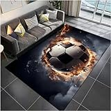 SHAOPENGA Teppich Fußball Kunst Muster Schlafzimmer Fußmatte Dekoration Zuhause Wohnzimmer Fußmatte 100X160Cm
