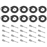 Uvital Kabelentwirrer für Telefonhörer, 10 Stück, 3 m abgewickelt (3 m aufgewickelt) und 10 Stück Handy-Entwirrer für Schreibtischtelefon, 360 Grad drehbar, Anti-Verheddern, Schwarz