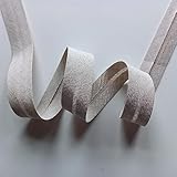 On Trend Fabrics Schrägband aus natürlichem Leinen-Baumwoll-Mischgewebe, 18 mm breit, 10 m, Haferflockenbeige meliert