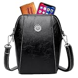 Handy-Geldbörse zum Umhängen Vertikale Mini-Handytasche aus Leder,Handytasche, Umhängetasche für Karten, Bargeld, Brillen, Schlüssel, Reisepass