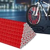 BellaGesundheit Pack 36 Fahrrad Speichenreflektoren, 360° Sichtreflektoren für Fahrrad, Alternative zu Katzenaugen, Fahrrad Reflektoren für Common Speichenräder (rot)