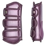 Imperial Riding IRH Lovely Dressurgamaschen, Atmungsaktives Neopren & robuste PU-Außenhülle, Metallplakette & sicherer Klettverschluss, Stilvoller Beinschutz fürs Training, Black Berry, Cob