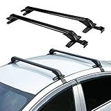 2 Stück Alu Relingträger Lastenträger Grundträger Dachträger Universal Dachgepäckträger Trägersystem Gepäckträger abschließbar kompatibel mit 4- oder 5-türige Autos bis 75 kg