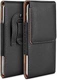 moex Plug Case für Apple iPhone SE (2020/2022) Hülle mit Gürtelclip, Handy Gürteltasche PU Leder, Handyhülle zum Einstecken, Lederhülle Gürtel Schutzhülle Einsteckhülle Etui, Schwarz