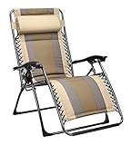 Zero Gravity Lounge Chair – Terrassenliege, Sonnenliege, Strandliege, Gartenliege für draußen, Campingstuhl für Entspannung und Komfort (Stil B)