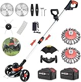 ZHHR Rasentrimmer mit Akku und Unkrautbürste für Makita-Akkus, 24V Akku Rasentrimmer, 4 in 1 rasentrimmer,115-165CM Teleslopstiel (23cm Schnittbreite,7500R/min) für Rasen Garten Beschneiden