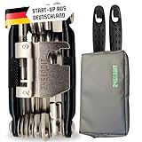 24SENDIT 17-in-1 Multitool, Handytasche, 2 Reifenheber - Fahrrad Kompaktwerkzeug aus Edelstahl, Geldbörse, Reifenheber - Reparieren und Wertsachen schützen