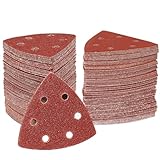 STEBRUAM Deltaschleifer Schleifpapier Dreieckschleifer, 50 Stück Delta Schleifpapier Klett Schleifpapier 40 Körnungen für Schleifdreiecke 93x93x93mm
