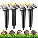maulwurf vertreiber,4 Stück Solar Maulwurfabwehr,mit Vibrationsmotor solarbetrieben,IP66 wasserdicht,Maulwurfschreck 400-1000 Hz für ca.700m²,gegen Bodentiere wie Maulwürfe,Wühlmäuse,Ameisen,Schlangen