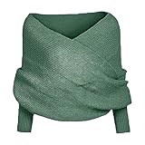 Schal mit Ärmeln - Winterwickelpullover, warmer Kabelschal | Doppelärmliger Strickschal für Frauen, eleganter Ärmelschal für Damen, gemütlicher Schal für den, grün, Consulte la descripción