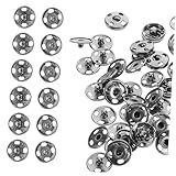 Gadpiparty 100 Stück Versteckte Schnalle Knöpfe Nähen Runde Flache Metallknöpfe Druckknöpfe Und Verschlüsse Für Bekleidung Knöpfe Für Mäntel Druckknöpfe Für Kleidung Annähen Grey Messing