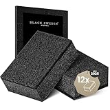 Black Sweden Home SVAMP Schwamm Küchenschwamm Schwarz, 12 Stück - Spülschwamm Schwarz, Langlebig und Universell Einsetzbar - Geschirrschwamm, Putzschwamm mit Scheuervlies