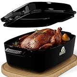 KAISERTAL Emaillierter Gusseisen Bräter mit Deckel – 32cm XL Schmortopf 10L | Backofengeeignet, Induktion, Indoor & Outdoor | Gusseisen-Topf emailliert – Cast Iron Pot für Bräter & Schmortöpfe